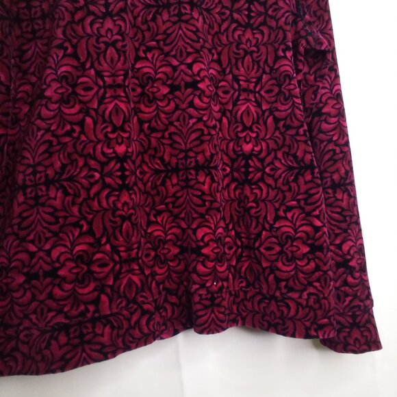 Kim Rogers Jacket Women S Full Zip Velvet Pattern Pink Black - Picture 16 of 16